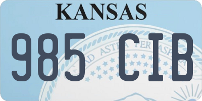 KS license plate 985CIB