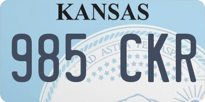 KS license plate 985CKR
