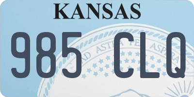 KS license plate 985CLQ
