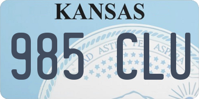 KS license plate 985CLU