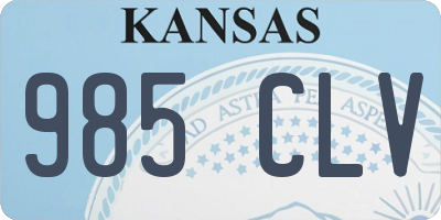 KS license plate 985CLV