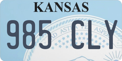KS license plate 985CLY