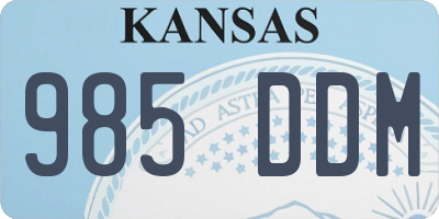 KS license plate 985DDM