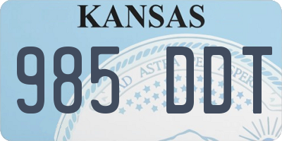 KS license plate 985DDT