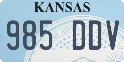 KS license plate 985DDV