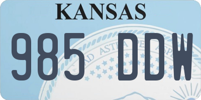 KS license plate 985DDW