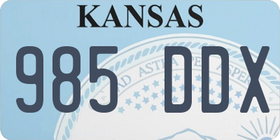 KS license plate 985DDX