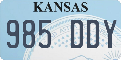 KS license plate 985DDY