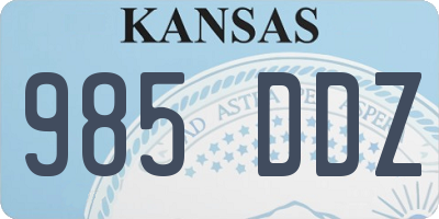 KS license plate 985DDZ