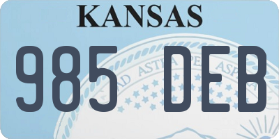 KS license plate 985DEB