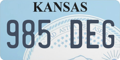KS license plate 985DEG