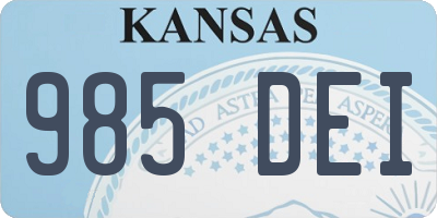 KS license plate 985DEI