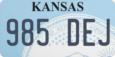 KS license plate 985DEJ