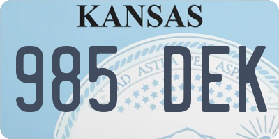 KS license plate 985DEK