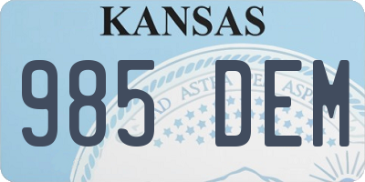 KS license plate 985DEM