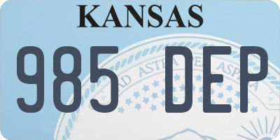 KS license plate 985DEP