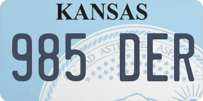 KS license plate 985DER