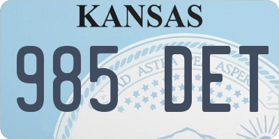 KS license plate 985DET