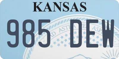 KS license plate 985DEW