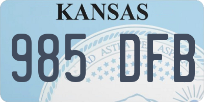 KS license plate 985DFB