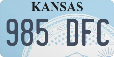 KS license plate 985DFC