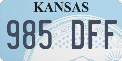 KS license plate 985DFF