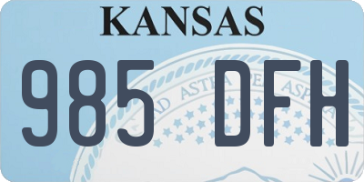 KS license plate 985DFH