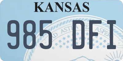 KS license plate 985DFI