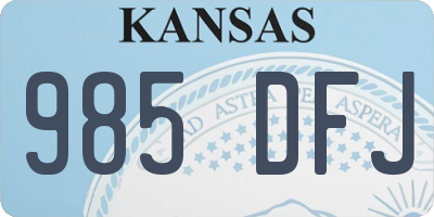 KS license plate 985DFJ