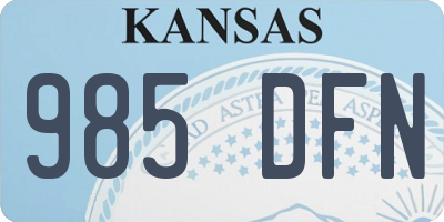 KS license plate 985DFN