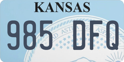 KS license plate 985DFQ