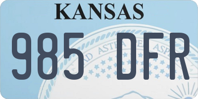 KS license plate 985DFR