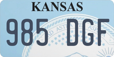 KS license plate 985DGF