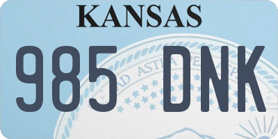 KS license plate 985DNK