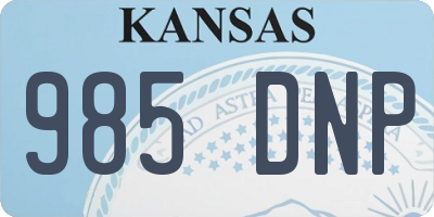 KS license plate 985DNP