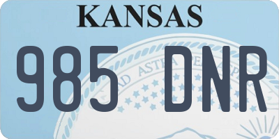 KS license plate 985DNR