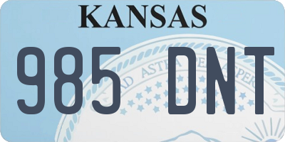 KS license plate 985DNT