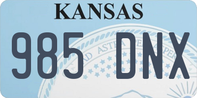 KS license plate 985DNX