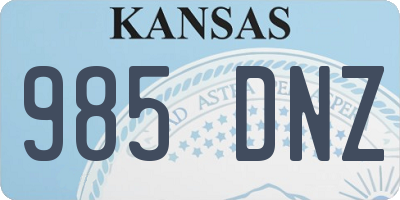 KS license plate 985DNZ