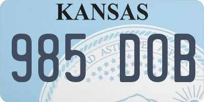 KS license plate 985DOB
