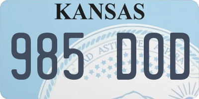 KS license plate 985DOD
