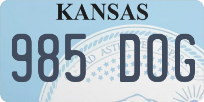 KS license plate 985DOG