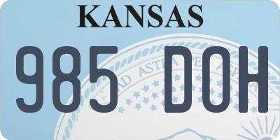 KS license plate 985DOH