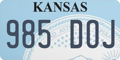 KS license plate 985DOJ