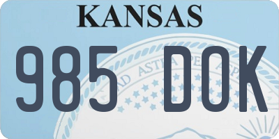 KS license plate 985DOK