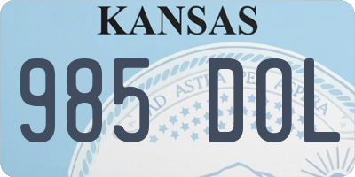 KS license plate 985DOL