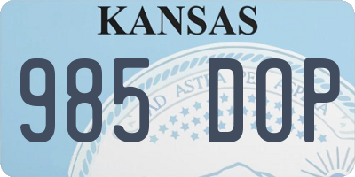 KS license plate 985DOP