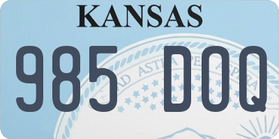 KS license plate 985DOQ