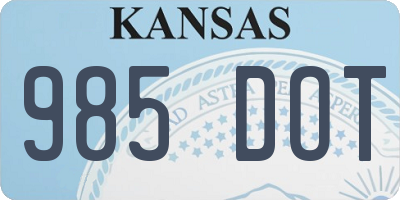 KS license plate 985DOT