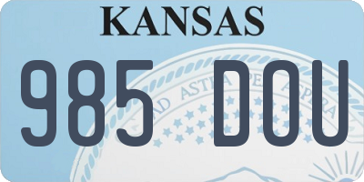 KS license plate 985DOU